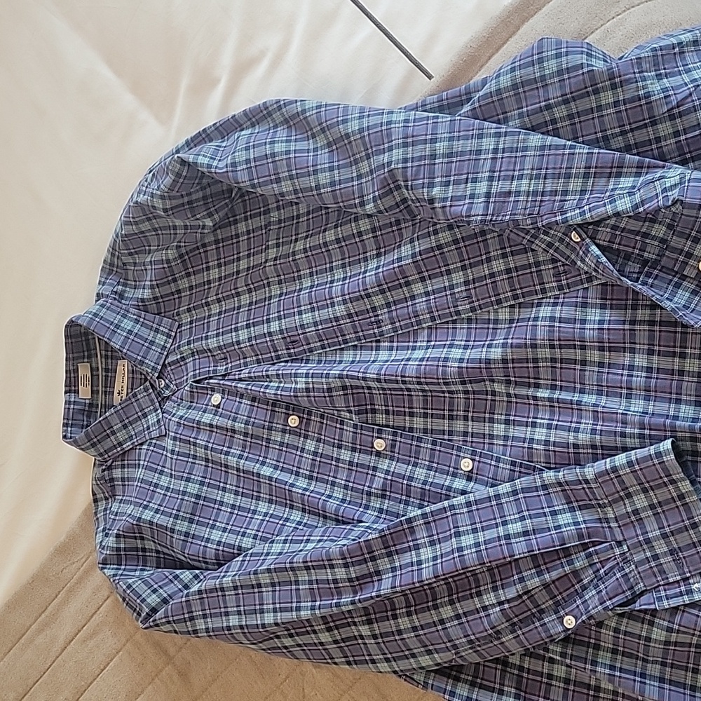 Peter Millar long sleeve button down shirt check M